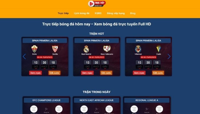 web xem bóng đá miễn phí